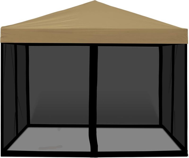 Mosquito Net with Zipper for Outdoor Camping/Pop Up Canopy Tent, DIY Canopy Screen Wall Outdoor Mosquito Net for 10 x 10 Patio Gazebo and Tent