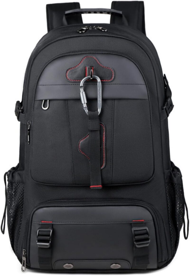Travel Backpack 50L, 17 Inch Laptop Backpack for Men Women, Large Waterproof Carry On Backpack, TSA Friendly Flight Approved Anti-Theft Backpack with USB Interface & Shoe Compartment, Black