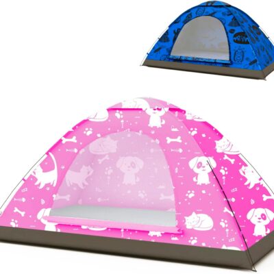2 in 1 Indoor/Outdoor Tent for Kids, Small 1 or 2 Toddler/Kids Tent, Backpacking, Lightweight and Easy Pop up, Ideal for Backyard, Outside Camping, or Play Fort