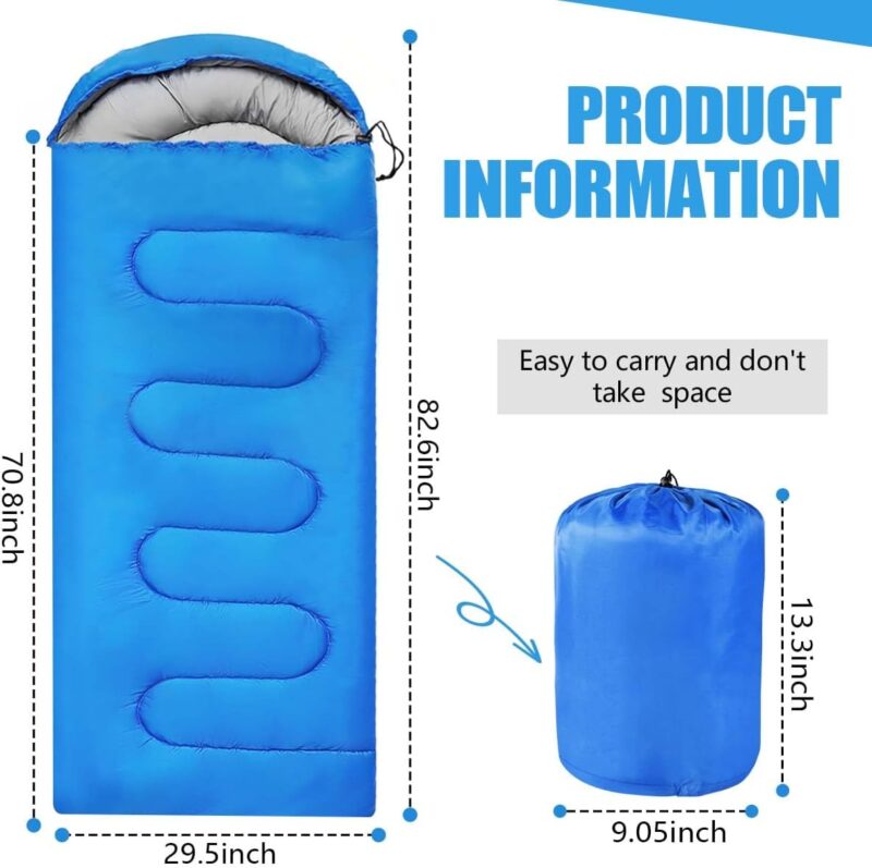 Camping Sleeping Bags for Adults Kids Waterproof Lightweight Sleeping Bag for Cold Weather or Warm Backpacking Hiking Mountaineering Indoor Outdoor Use - Image 2