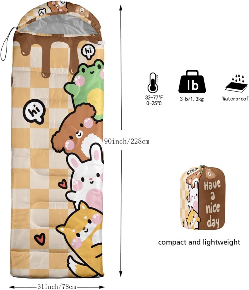 Print sleeping bag,sleeping bags,Outdoor Camping Sleeping Bag，Suitable For Children Boys And Girls Portable,Waterproof,Compact And Lightweight,Great For Outdoor Camping,Backpacking And Hiking - Image 2