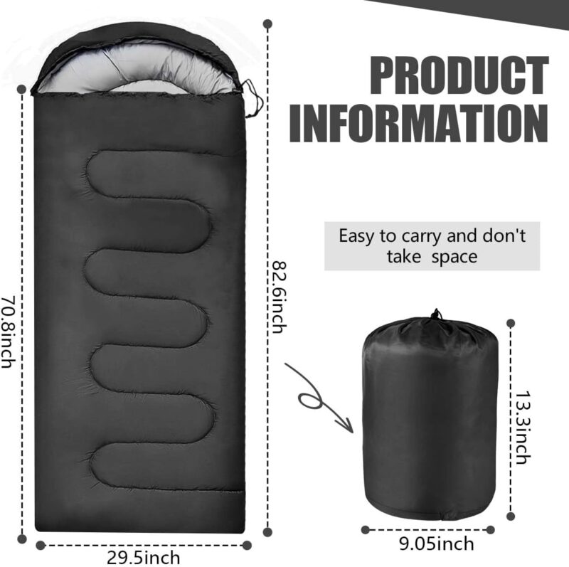 Camping Sleeping Bags for Adults Kids Waterproof Lightweight Sleeping Bag for Cold Weather or Warm Backpacking Hiking Mountaineering Indoor Outdoor Use - Image 2