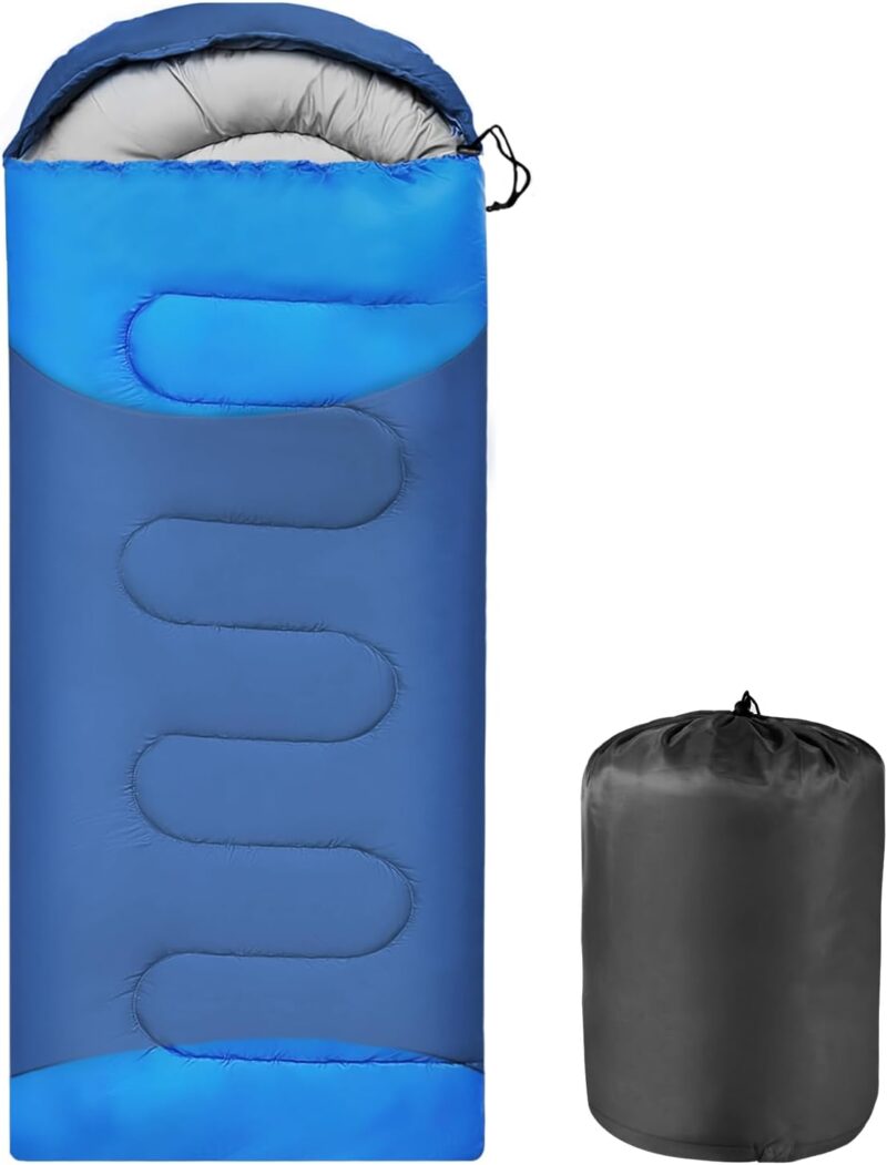 Sleeping Bags Portable Waterproof Camping Sleeping Bag for Adults Kids 4 Seasons Cold Weather or Warm Backpacking Hiking Mountaineering Indoor Outdoor Use