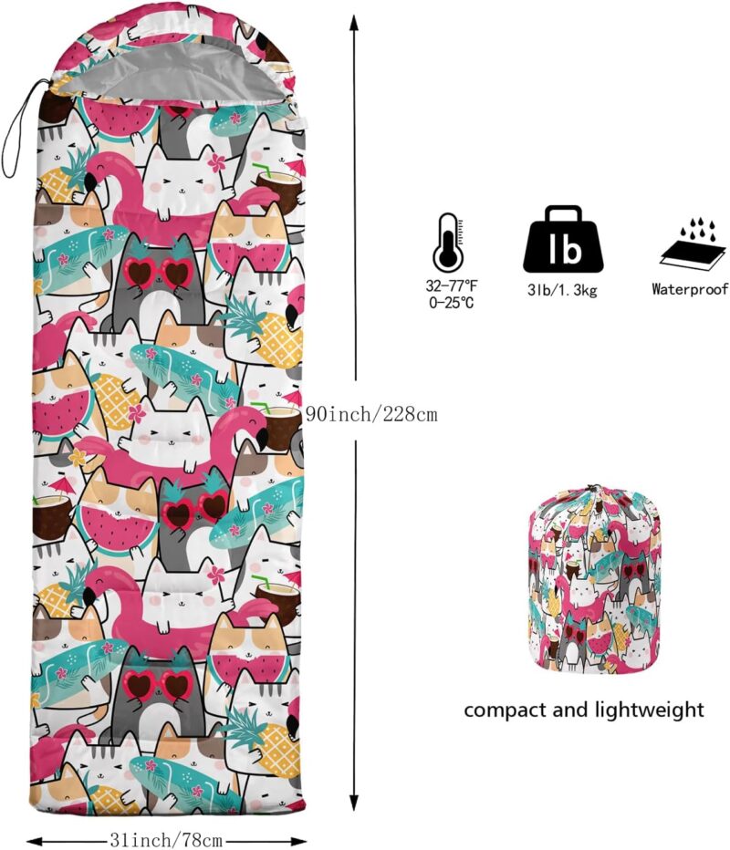 Print sleeping bag,sleeping bags,Outdoor Camping Sleeping Bag，Suitable For Children Boys And Girls Portable,Waterproof,Compact And Lightweight,Great For Outdoor Camping,Backpacking And Hiking - Image 2