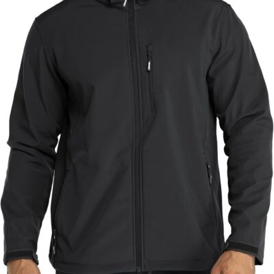 Men's Lightweight Softshell Jacket Fleece Lined Hooded Water Resistant Winter Hiking Windbreaker Jackets