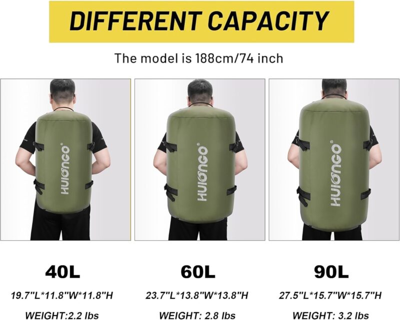 40L/60L/90L Large Waterproof Duffle Bag Backpack for Men, Mens Duffel Backpack Bags for Traveling, Heavy Duty (Green, 90l) - Image 2