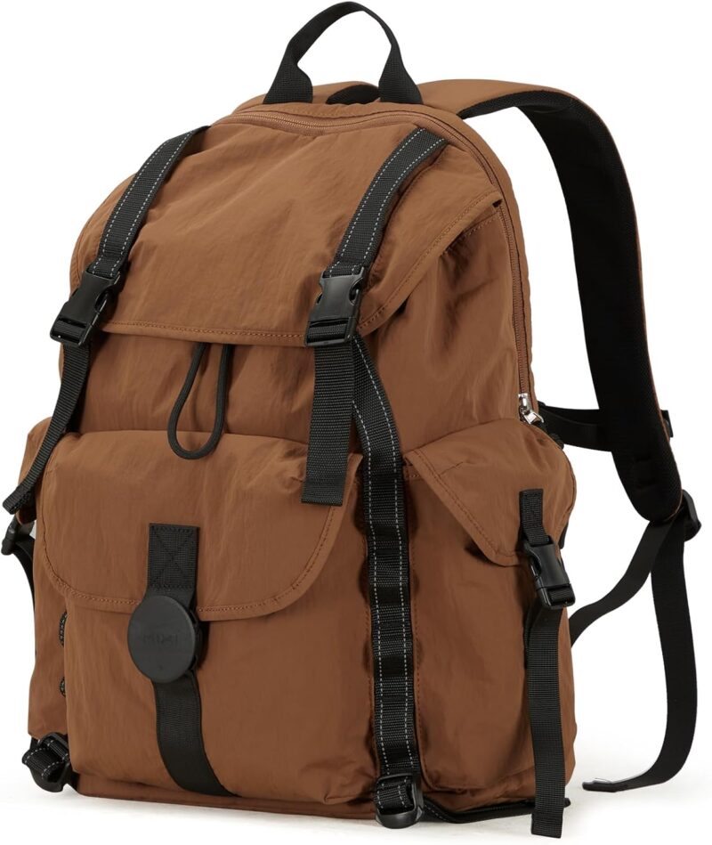 Travel Backpack for Women Men, 18 Inch Carry On Laptop Backpack Flight Approved fits 16'' Laptop, Lightweight Waterproof Hiking Backpack Travel Outdoor Business Casual Daypack, Brown