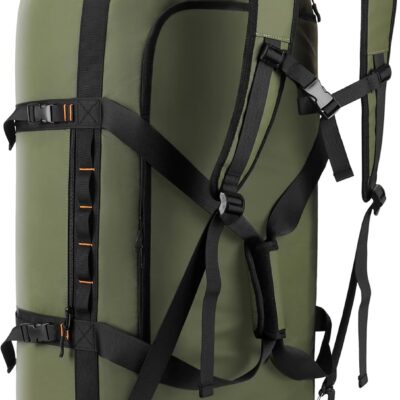40L/60L/90L Large Waterproof Duffle Bag Backpack for Men, Mens Duffel Backpack Bags for Traveling, Heavy Duty (Green, 90l)