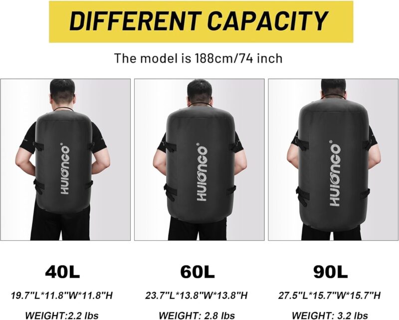 40L/60L/90L Large Waterproof Duffle Bag Backpack for Men, Mens Duffel Backpack Bags for Traveling, Heavy Duty (Black, 90l) - Image 2