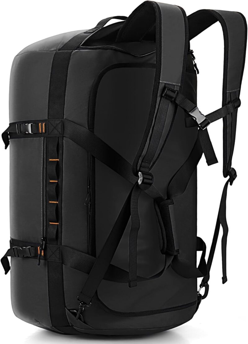 40L/60L/90L Large Waterproof Duffle Bag Backpack for Men, Mens Duffel Backpack Bags for Traveling, Heavy Duty (Black, 90l)