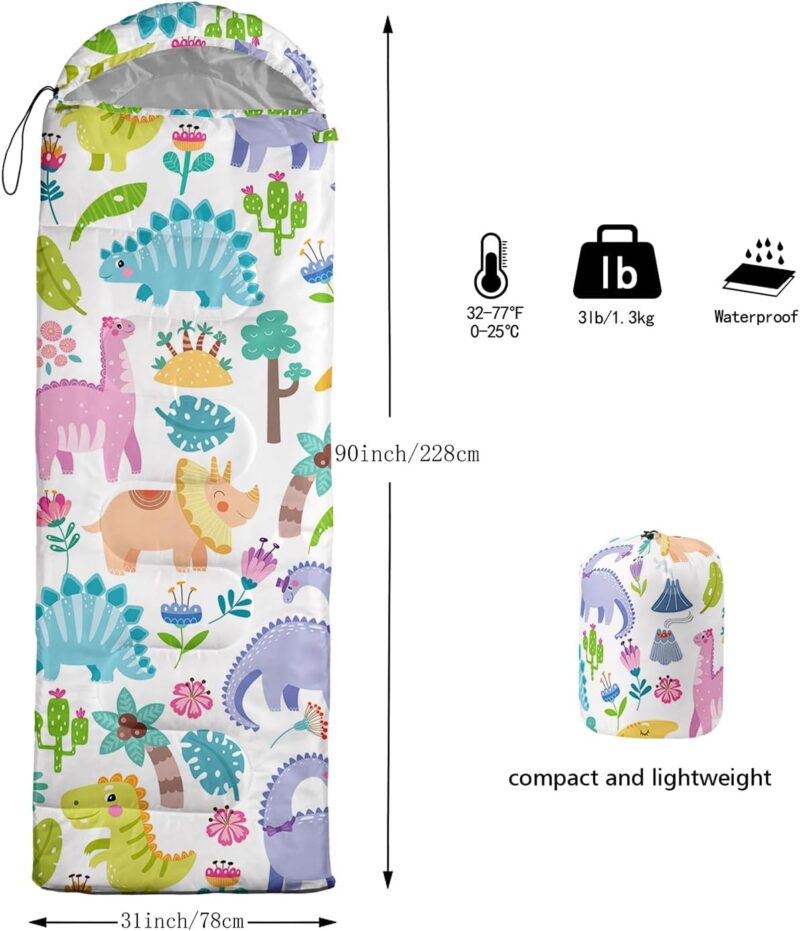Print sleeping bag,sleeping bags,Outdoor Camping Sleeping Bag，Suitable For Children Boys And Girls Portable,Waterproof,Compact And Lightweight,Great For Outdoor Camping,Backpacking And Hiking - Image 2
