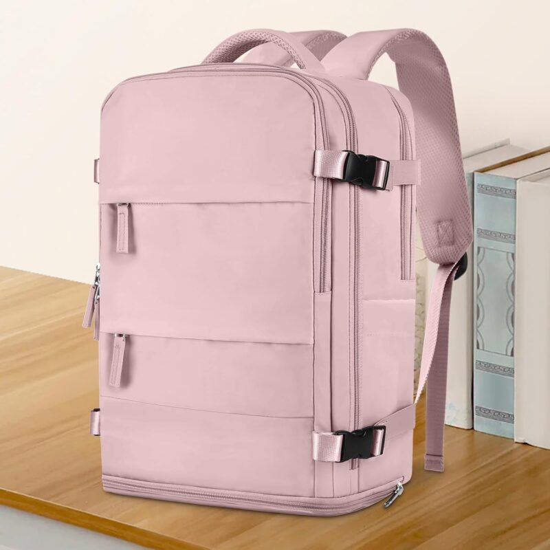Travel Backpack For Women Men,Carry On Backpack,Hiking Backpack Waterproof Outdoor Sports Rucksack Casual Daypack travel essentials（Pink Purple） - Image 2