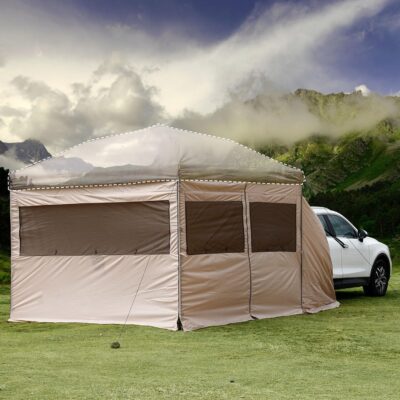 5pcs Sidewalls for 10X10 Commercial Instant Canopy Tent, Converts Canopy into Tent for Camping with Removable SUV Tailgate - Khaki (Canopy Pole/Shelter NOT Included)