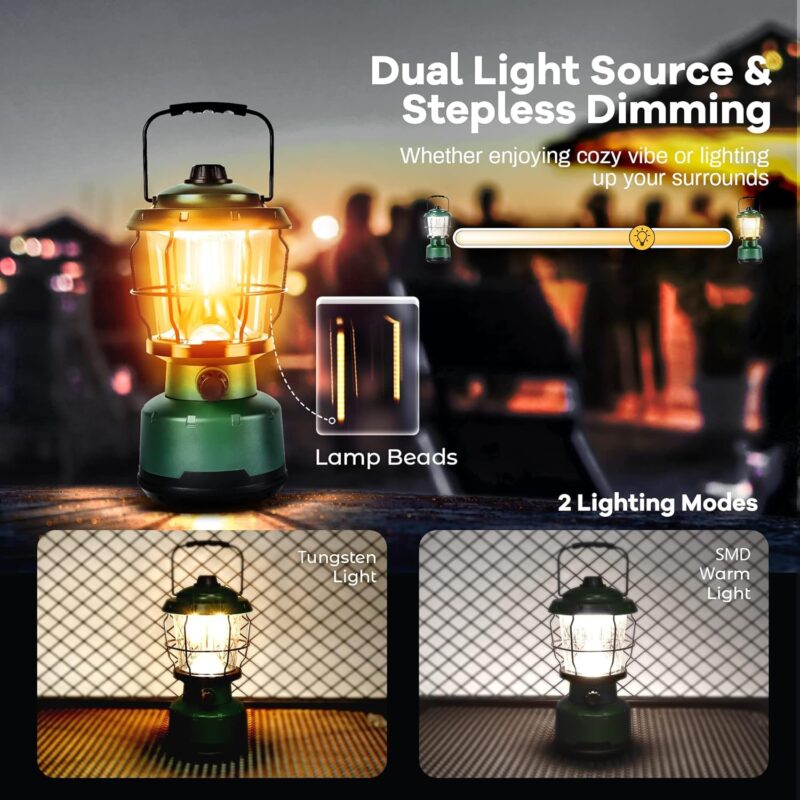 LED Camping Lantern, Water Resistant Emergency Light for Power Outage, Hurricane, Hiking - Image 2