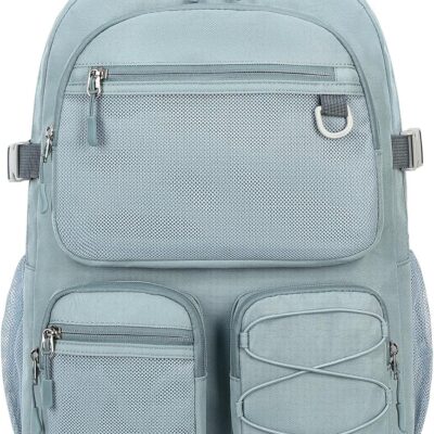 Water Resistant Backpack with Mulitiple Pockets for School Travel Outdoor College, 15.6 inch Laptop Daypack for Men and Women (Blue)