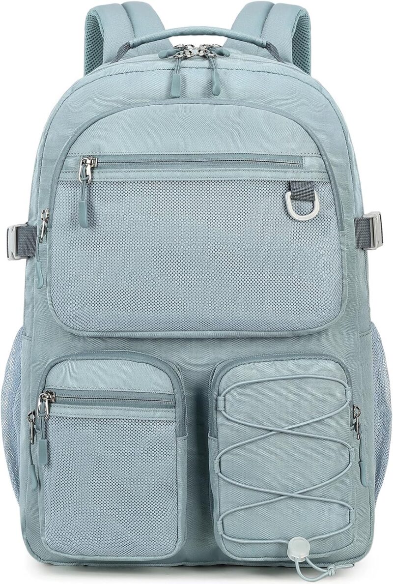Water Resistant Backpack with Mulitiple Pockets for School Travel Outdoor College, 15.6 inch Laptop Daypack for Men and Women (Blue)